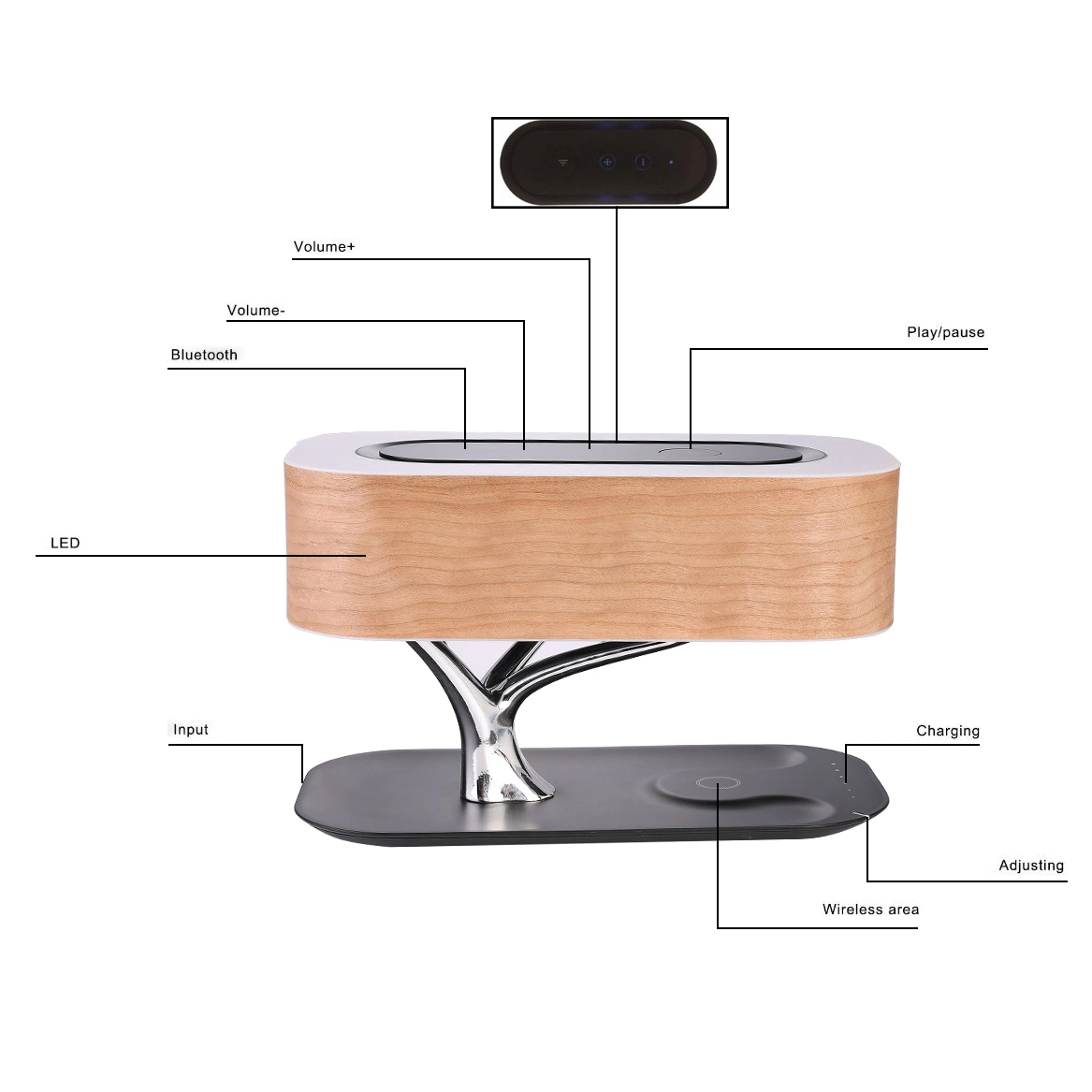 Moya New Simple Fashion Light Luxury with Bluetooth Music Table Lamp