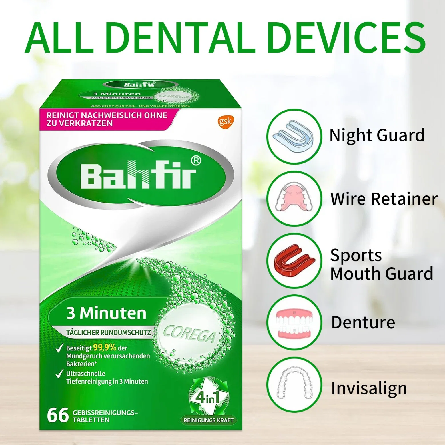 Private Label High quality/High cost performance  Denture Cleaning Tablets Dental Teeth Retainer Whitening Cleaner