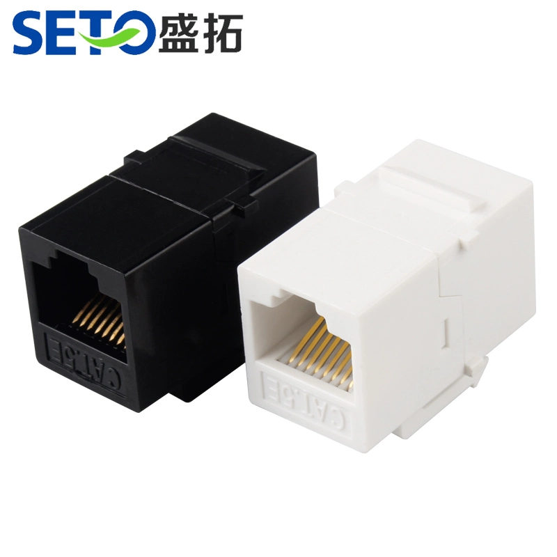 Cat5 RJ45 de 90 grados de Keystone Jack Insertar, Ethernet UTP Cat 5 de punci n Keystone negro Soporte