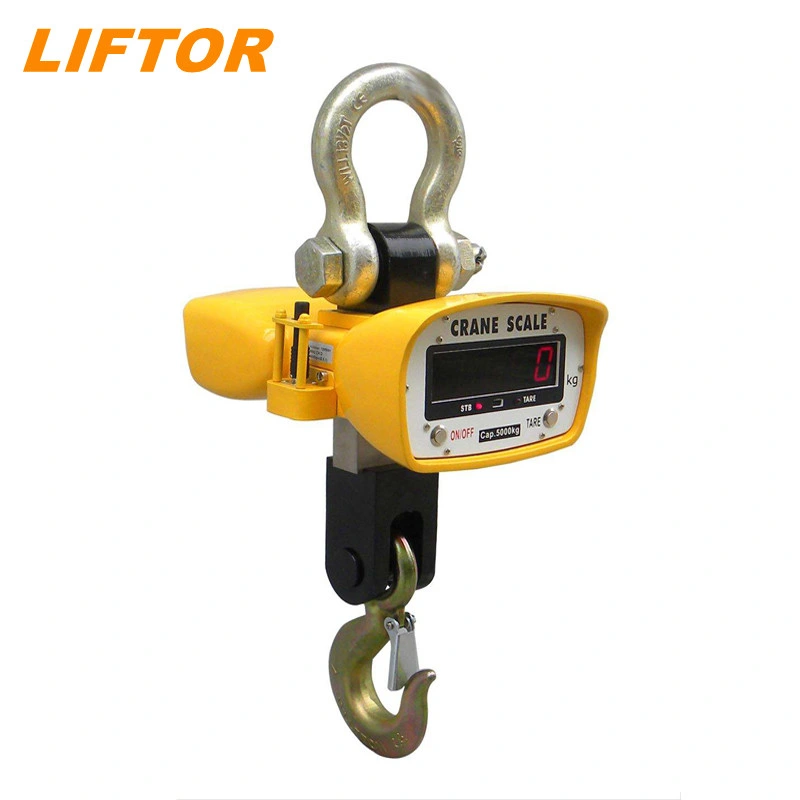 Liftor Ocs 3/5/10/20/30/50 Ton Electric Digital Weighing Wireless Remote Control Screen Electronic Truck Crane Scale with Stainless Steel Hook for Crane Sales