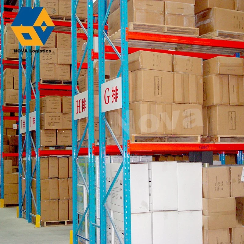 Large Space Blue Orange Beam Warehouse Heavy Duty Storage Radio Shuttle Roller Q355b Steel Pallet Rack System