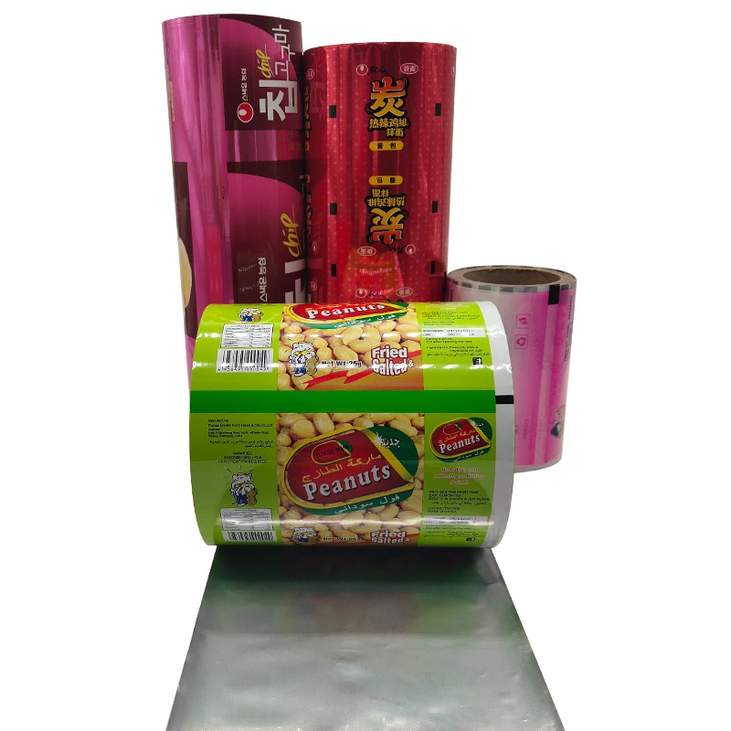 Custom Printed Food Grade Laminate Plastic Aluminum Foil, Sachet Flexible Food Packaging Film Roll for Snacks Food