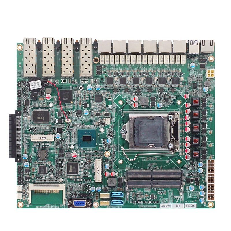 Mini PC Mainboard 6 LAN 4 SFP Port DDR4 RAM 64G H110 Pciex8 Firewall Motherboard 6RJ45 Ports 1COM LGA 1151 Motherboard