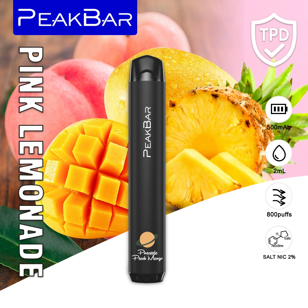 Peakbar 600 800 1000 Puffs Disposable Electronic Ecigarette Vape Pen Device OEM Vaporizer Pen Hookah