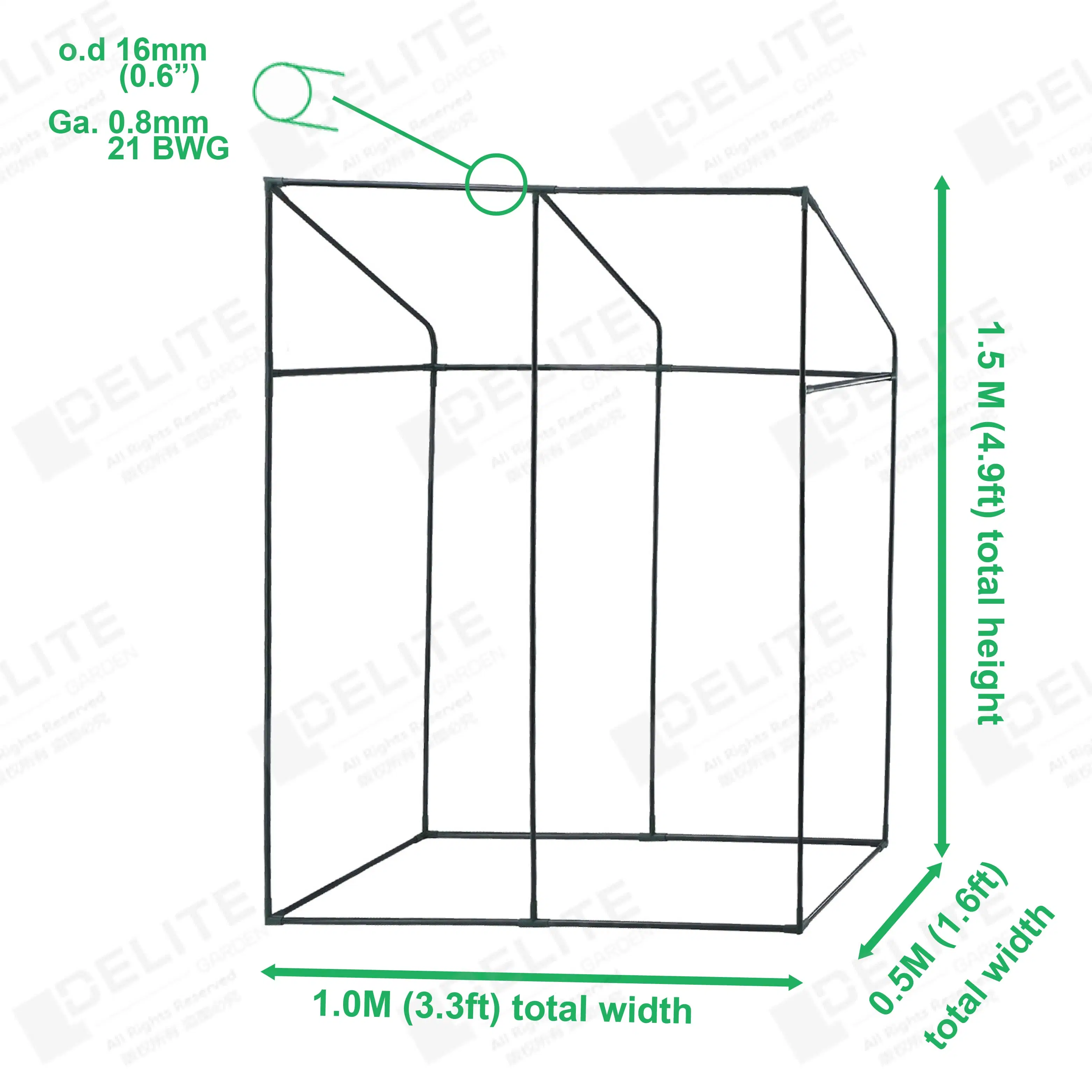 1.6FT Wide Mini Lean-to Greenhouse Home Using Growing Flowers