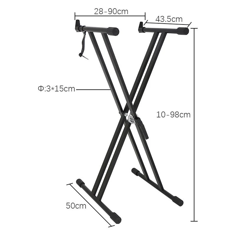 Customs Black Portable Musical Accessories Digital Piano Stand Folding Double X Stand Flexible Keyboard Piano Stand Iron Adjustable Electric Organ Stand