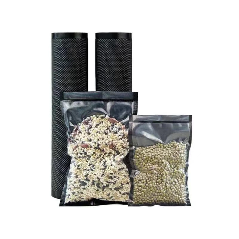 Embossed Nylon Laminated PE Vacuum Rice Green Bean Meat Seal Packing Bag