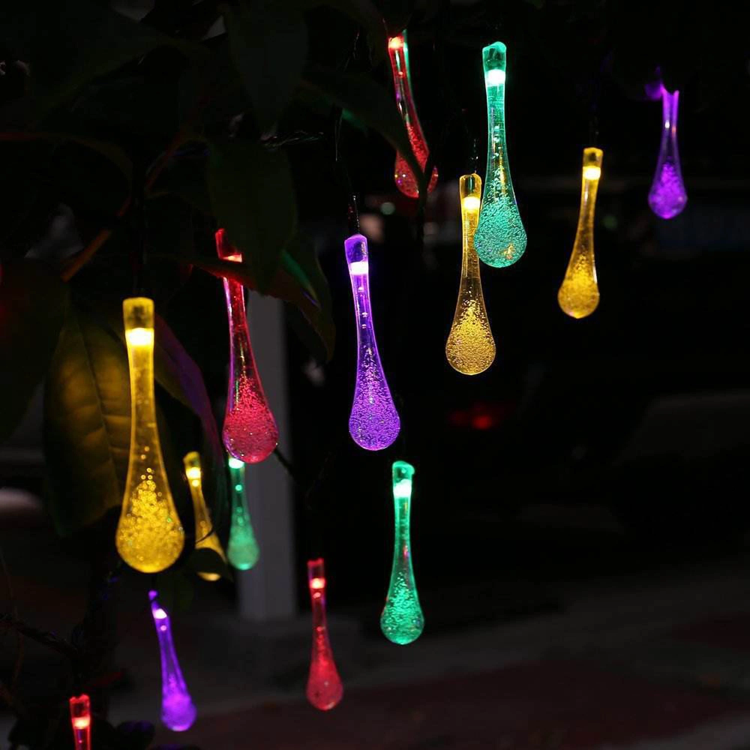 Las gotas de agua Gota de lluvia de luces de la cadena de luces de la cuerda de hadas la decoración del hogar