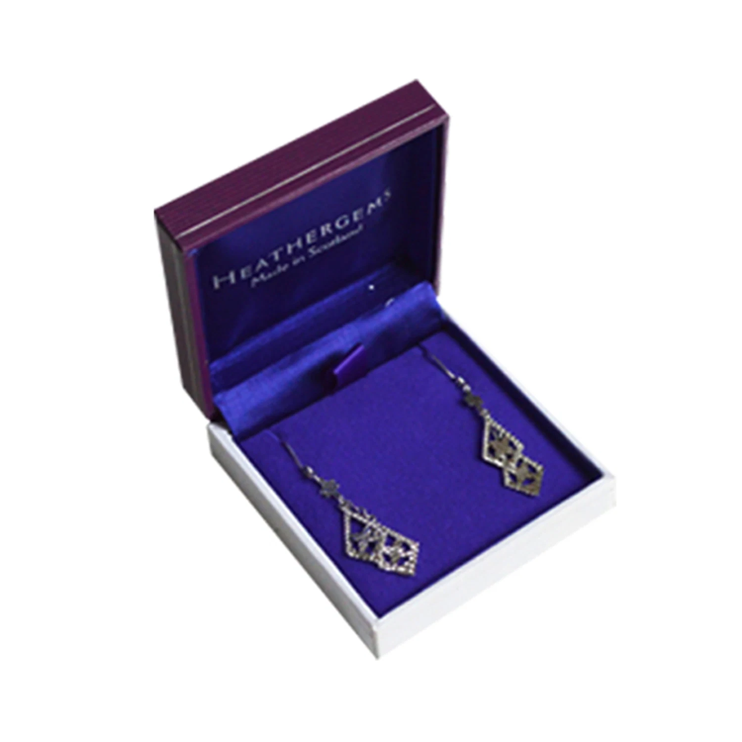 Hight Grade Custom Purple Leather Paper and Velvet Deorative Box to Packing Pendant Diamond Jewelry