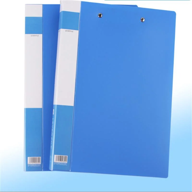 Office Stationery carpeta de plástico Doble clip Azul Nuevo Archivo de material Carpeta A4 carpeta de archivos