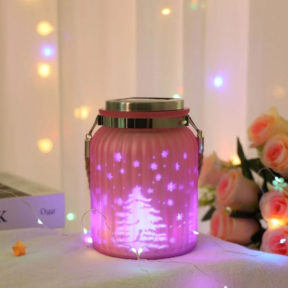 Lanternas Solar para utilização no exterior, a banda decorativa a luz solar em Mason Jar22762 de IC