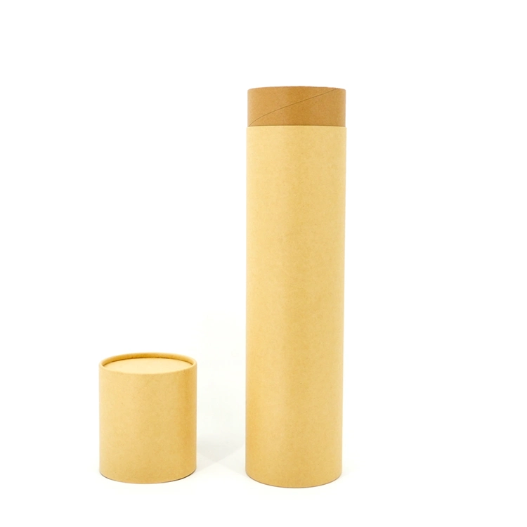 Custom Printing Kraft Top&Bottom Rolled Packaging Paper Tube for Tea