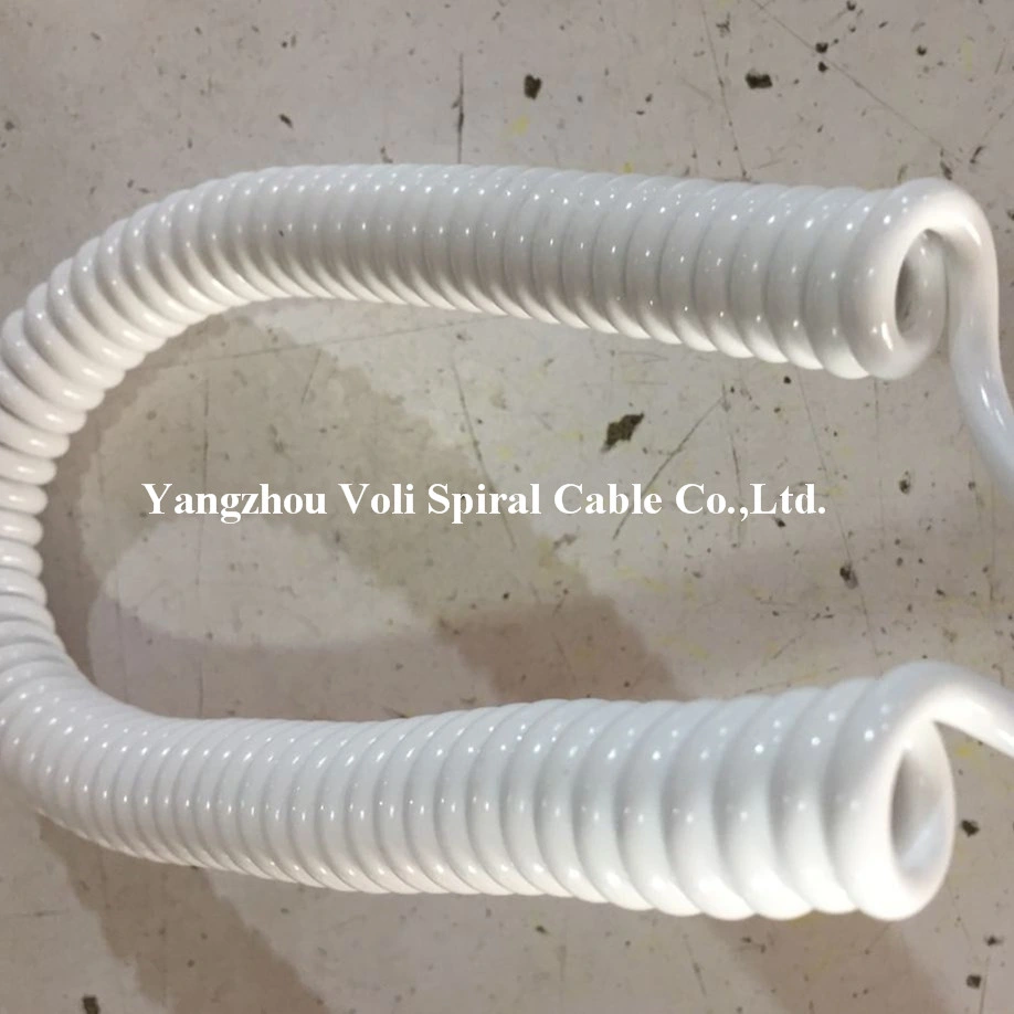 Los cables de extensión flexible de poliuretano de TPU Cable resorte espiral enrollado de cable de alambre
