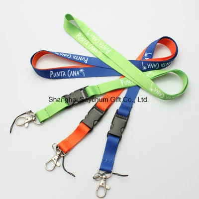 Custom Design Promotional Lanyards Material Polyester Nylon Ribbon Neck Strap