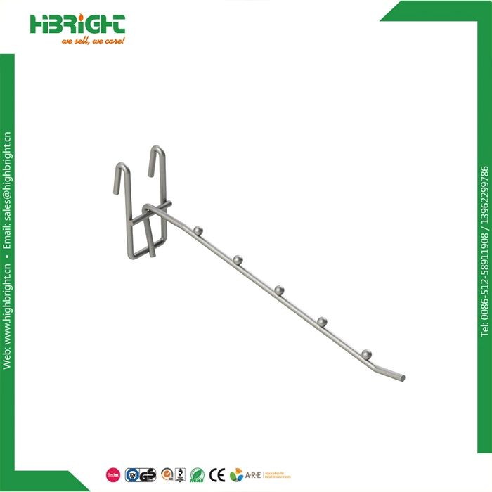 Single Line Galvanized Metal Display Hooks