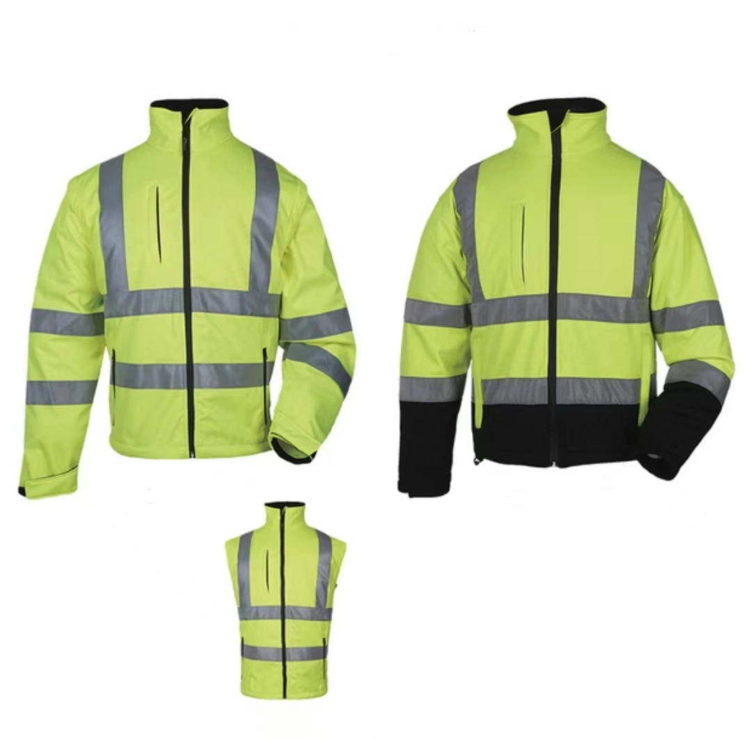 Veste Softshell Armor Hi vis avec manches amovibles jaune/marine