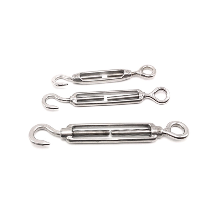 SS304 M5 5mm Wire Cable Turnbuckle Rigging Wire Rope Tensioner 304 Stainless Steel Open Body Hook Eye Turnbuckle