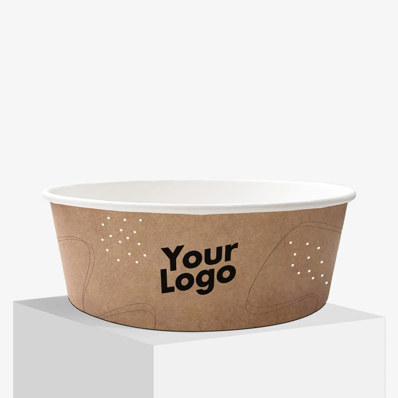 Water Based Coating Paper Salad Bowl with Lid 500ml-1300ml by Disposable Kraft Paper