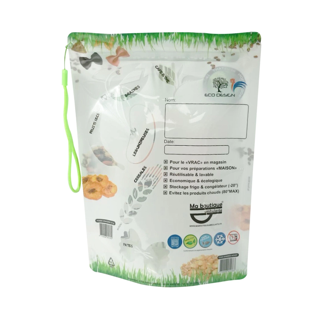 Moisture-Proof Food Packaging Plastic Standing Bag with Zipper for Nut Coffee Dried Fruit