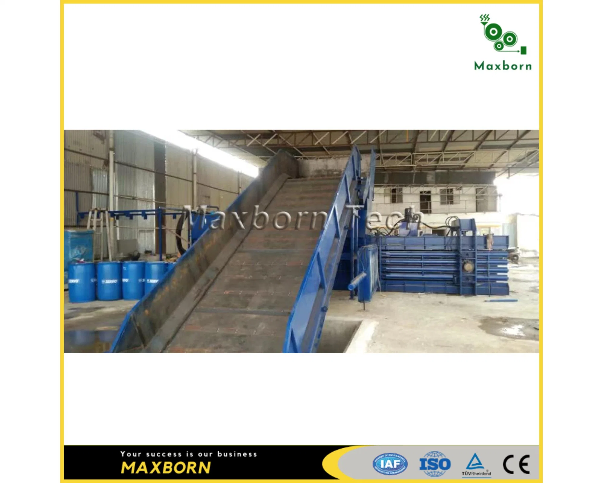 Maxborn Factory Direct Supply Price Hydraulic Horizontal Packing Machine Occ Paper Scrap Carton Cardboard Baling Press Equipment with Conveyor System