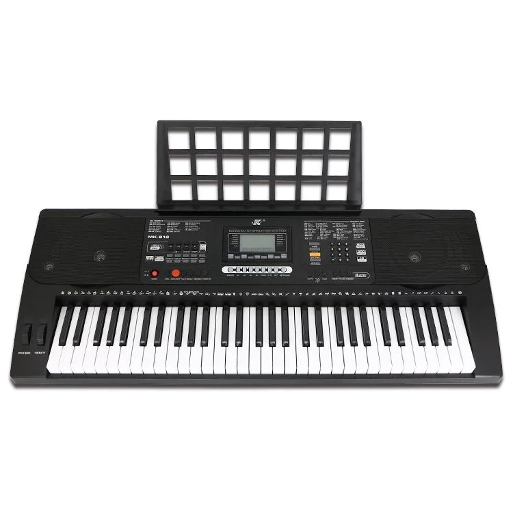 آلات موسيقية آلة كهربائية مع نموذج التدريس / 10 ديمون أغاني / 200 تيمبر / 128 شاشة LCD 61keys Piano Keyboard تعمل بتقنية Mk812 من خلال تقنية Ryhronms/USB/MP3/Touch