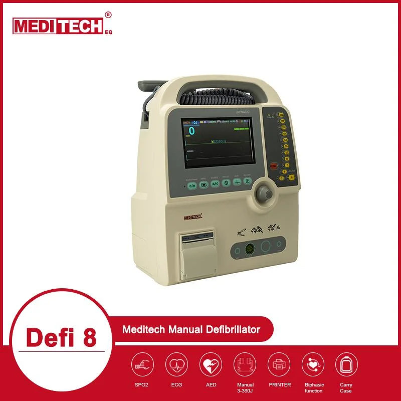 Meditech Medical Portable Emergency External Cardiac Medical Biphasic Defibrillator ECG Monitor Wholesale/Supplier Price