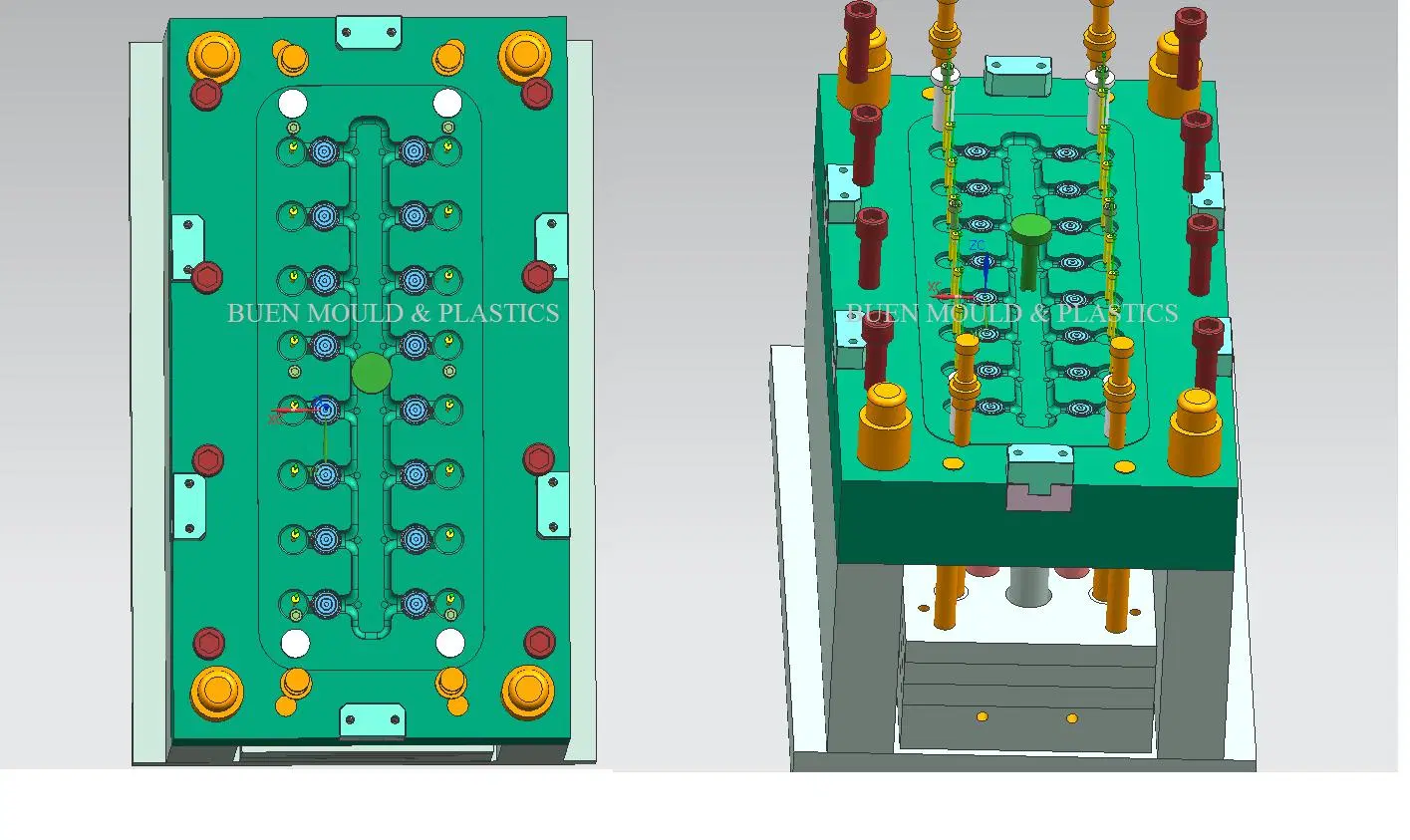 Automático de alto rendimiento Flip Top fabricante de moldes de la tapa de nuevo diseño en 3D STP