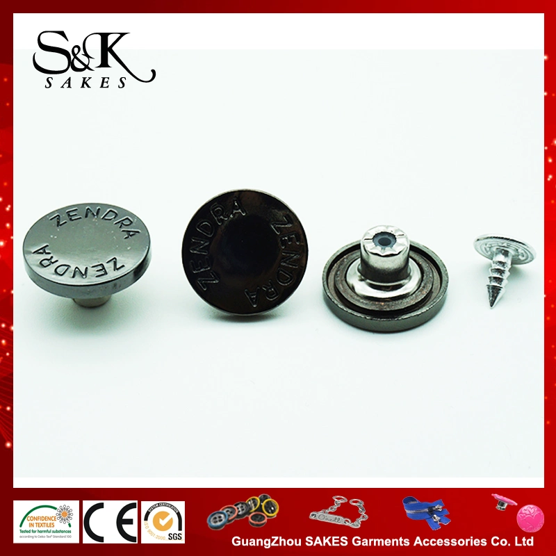 Matt Silver Color High quality/High cost performance  Metallic Buttons Alloy Jeans Button for Garments