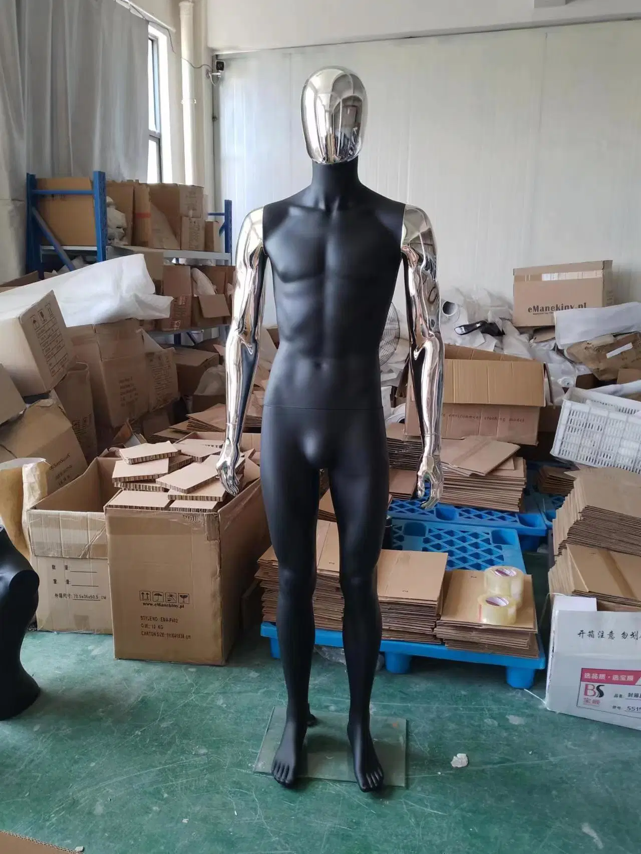 Efeel Mixed Mannequin Chrome Gold Black Man Mannequins with Gold Head&Arm