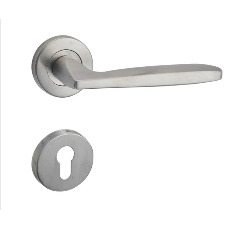 Modern Polish Single Type Stainless Steel Silvery Interior Door Lock Handle