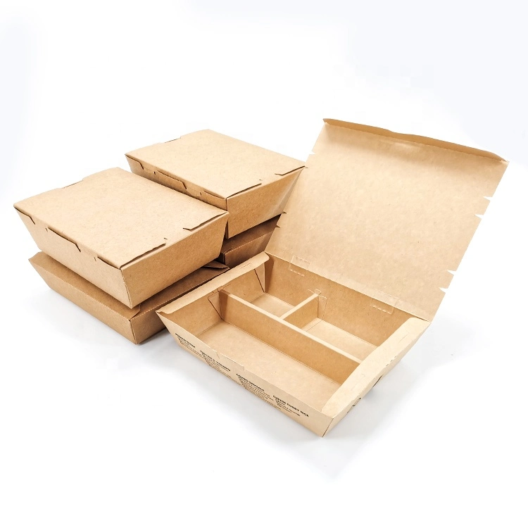 Hot Selling Hot Dog Kraft Food Packaging Disposable Paper Tray Plastic Lid