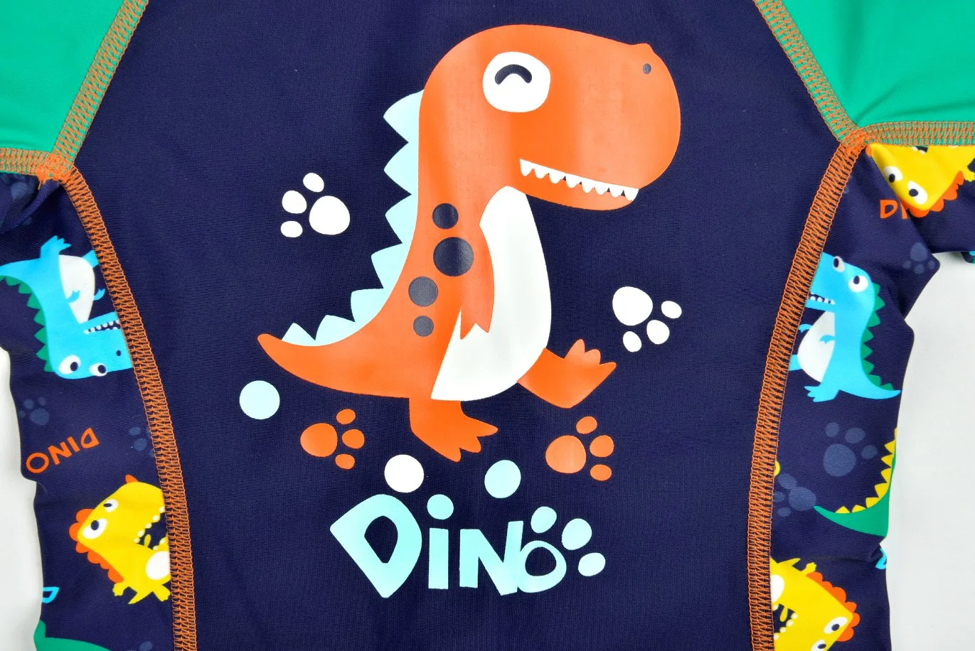 Sample Customization Children One Pieces Upf50+ Swimsuit Cartoon Dinosaur Boys Swimming Wear