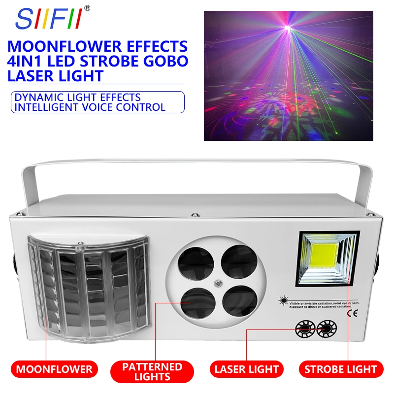 LED Laser Boombox 4in1 Beam Gobo Strobe Laser Effect Nightclub DJ Stage Light