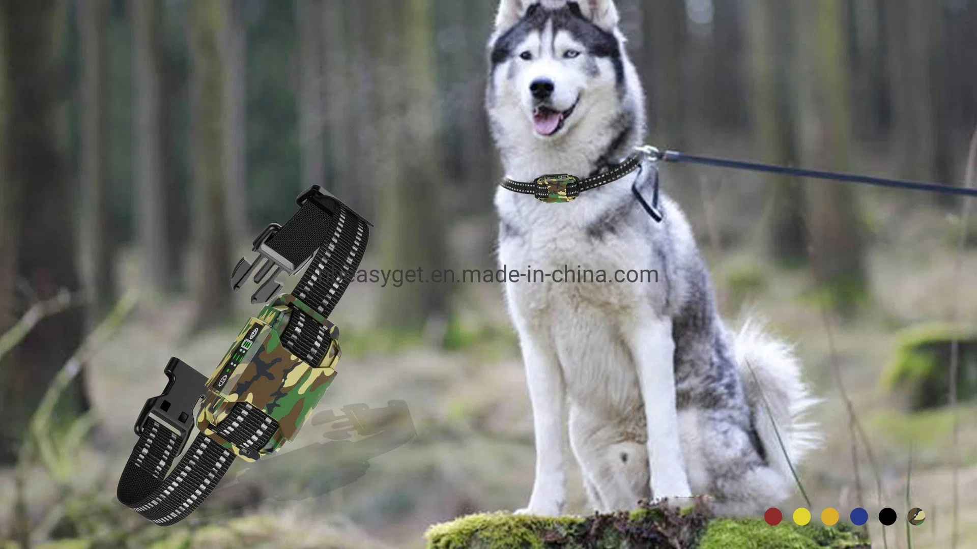 Pet Dog No Shock Bark Collar Rechargeable Shock-Less with Adjustable Sensitivity and Intensity No Pain Beep Vibration Barking Control Device Esg16300