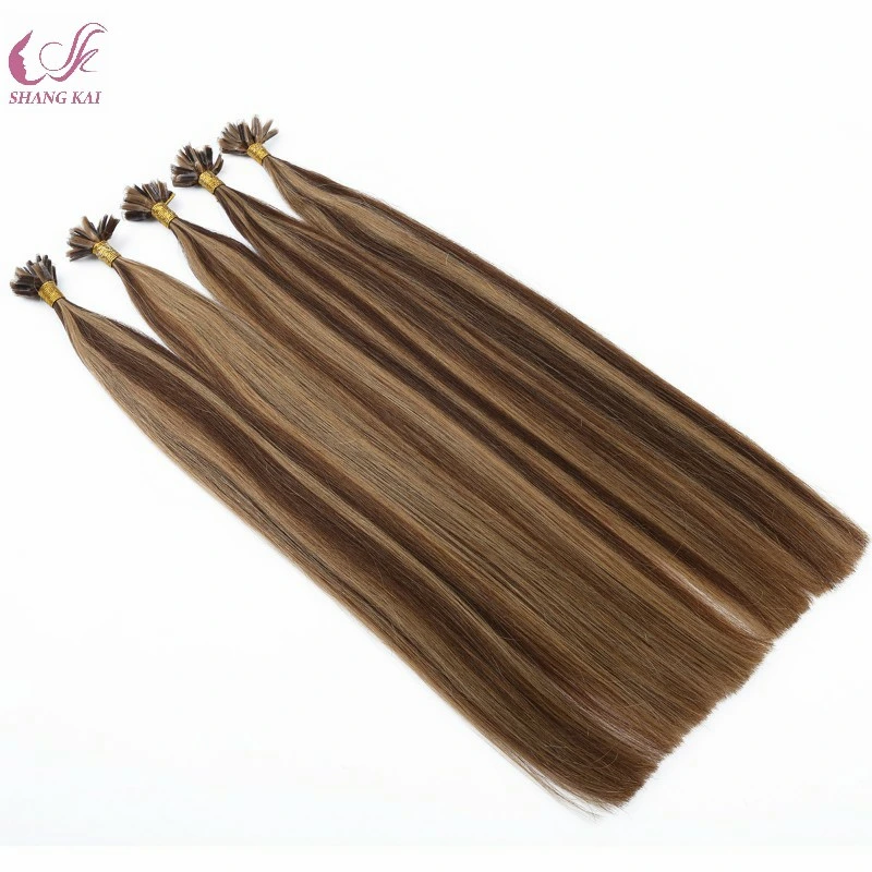 Extension de cheveux humains vierges de couleur piano U Tip avec cuticule complète russe