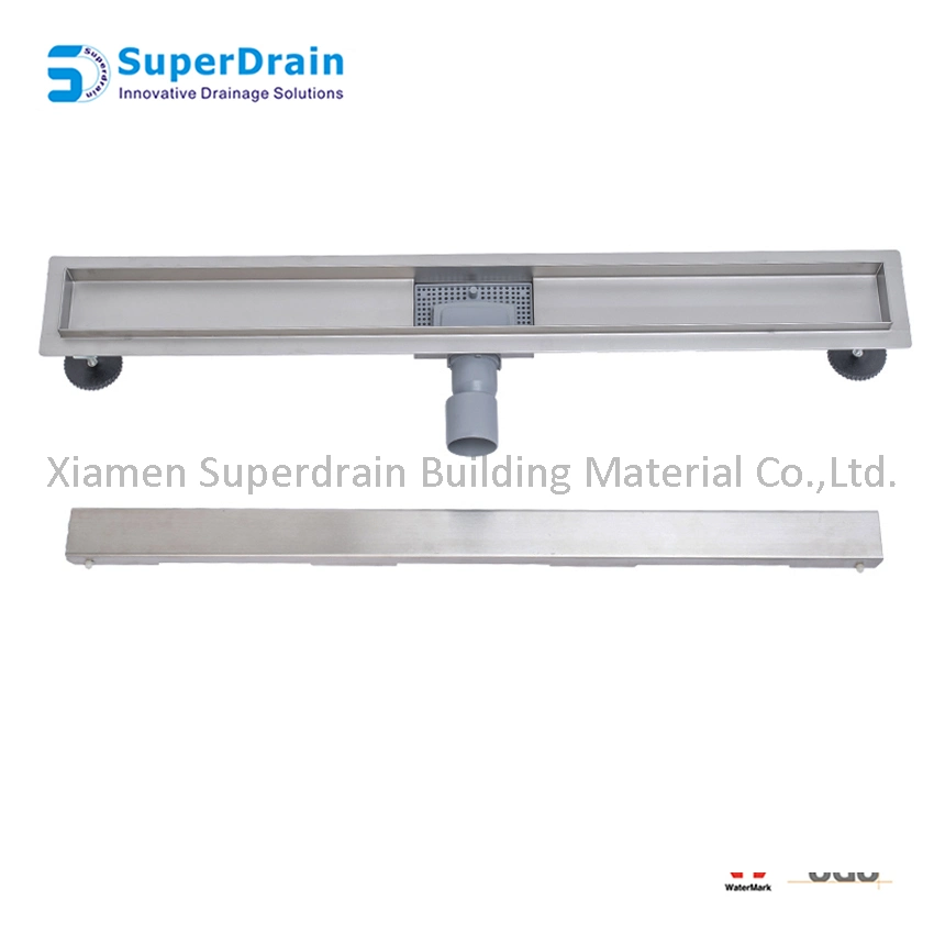 China Supplier Long Stainless Steel Tile Marble Insert Drain