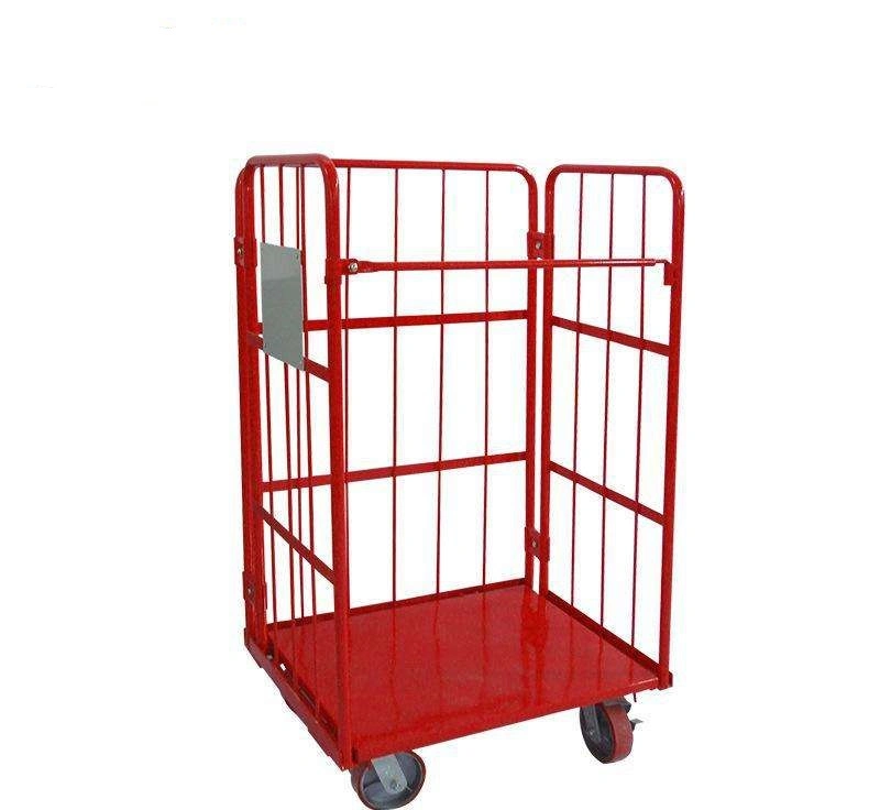 Roll cage Trolley com prateleira de plástico para armazenamento de armazém