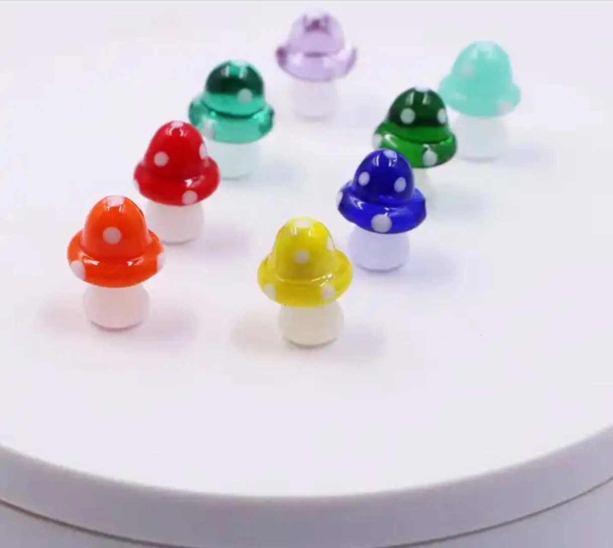 Neue Ankunft Fabrik direkt 16mm Cute bunte Miniatur Mini Glas Pilzhandwerk