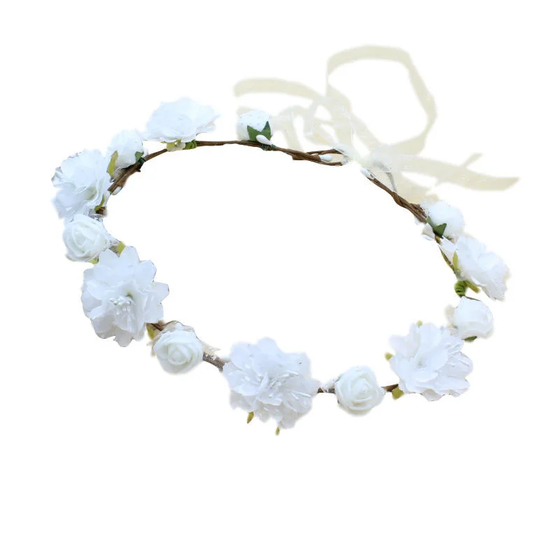 Girls Wreath Crown Flower Crown Floral Headband Wedding Hair Wreath Photo Props