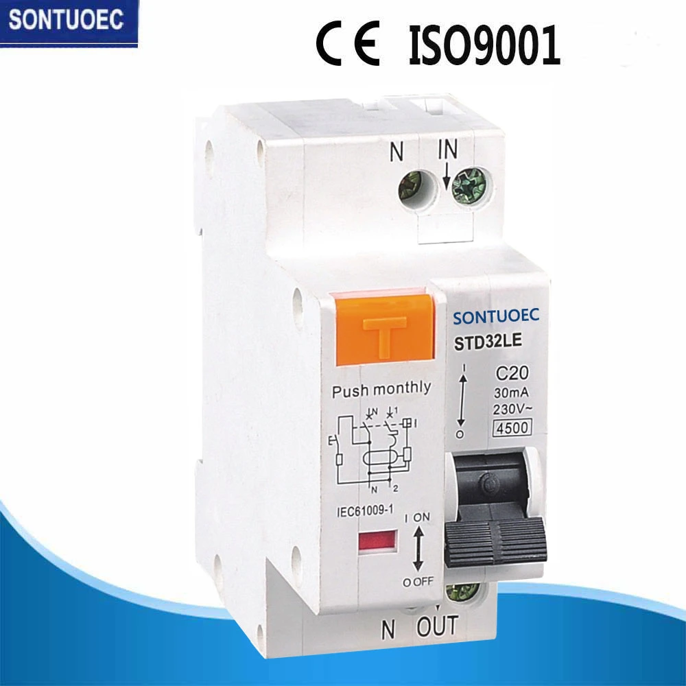 IEC 61009 Standard RCBO Residual Current Circuit Breaker with Overload Current Protection