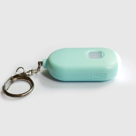 USB Rechargeable Waterproof LED Flashlight Personal Alarm Keychain