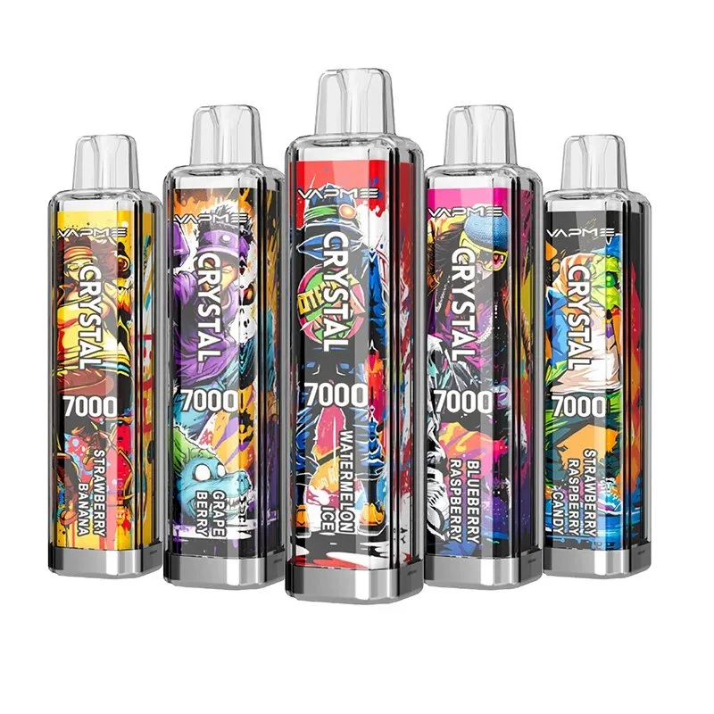 Randm Tornado 7000 12000puffs RGB الضوء Prefed E-Liquid بالجملة Disposable قلم القرد بالجملة I Vape Vapme Crystal 7000