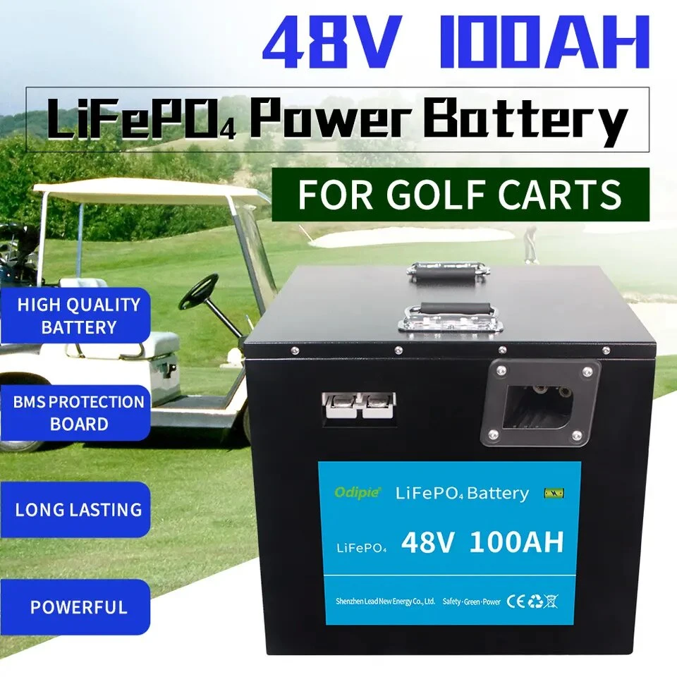 Carrito de golf de la batería 48V 100ah de Iones de Litio para RV Trailer Agv carretilla Batería 12V 24V 60V 60Ah 200Ah 300Ah con BMS