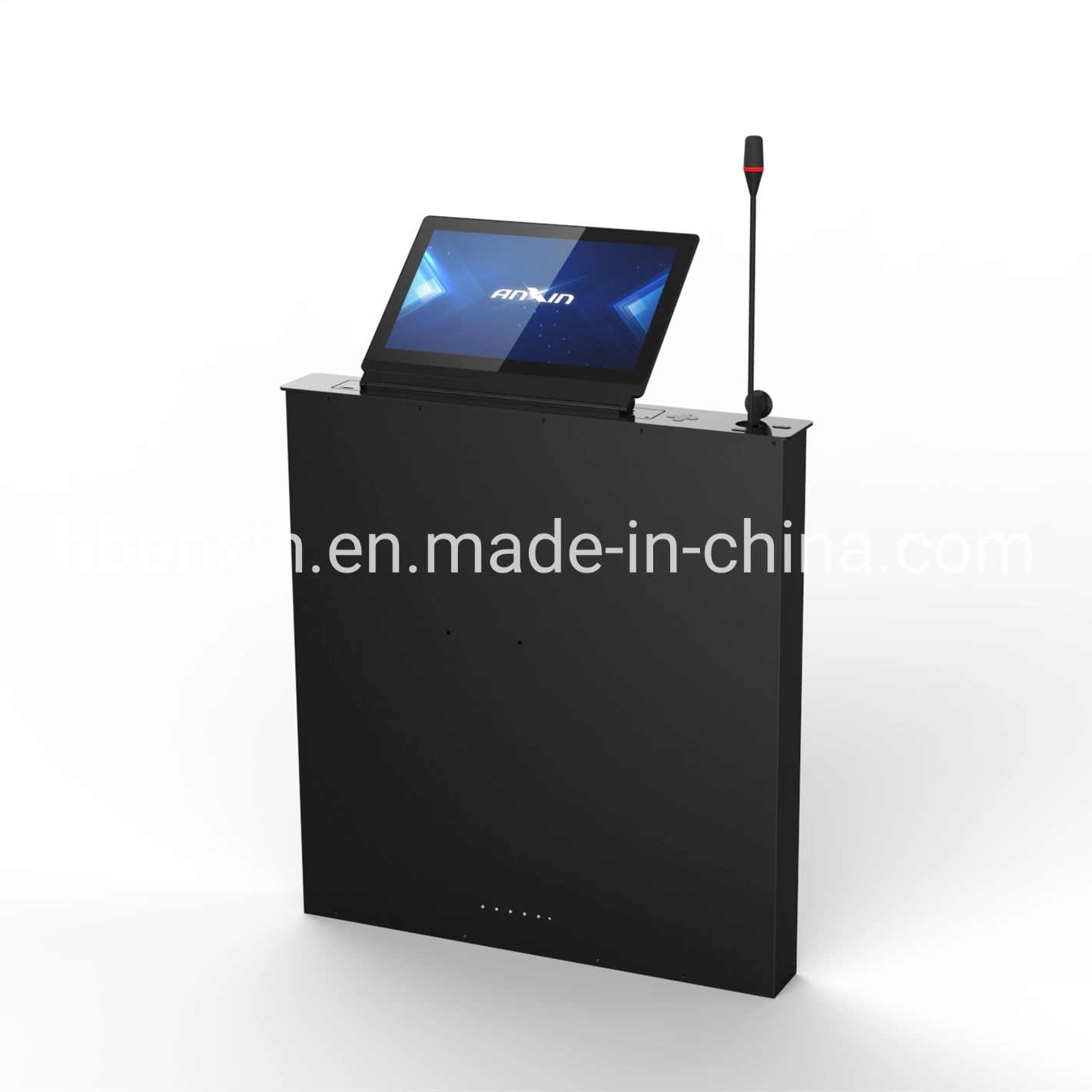 Paperless Conference System Conference Room Equipment Motorized Retractable LCD Monitor Lifting Mechanism with HD Screen, Microphone and Signature Display