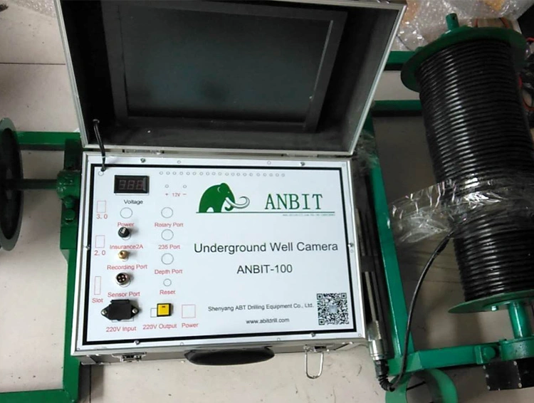 Well Drilling Underground CCTV Camera with Depth-Counting and Electric Winch for 500m