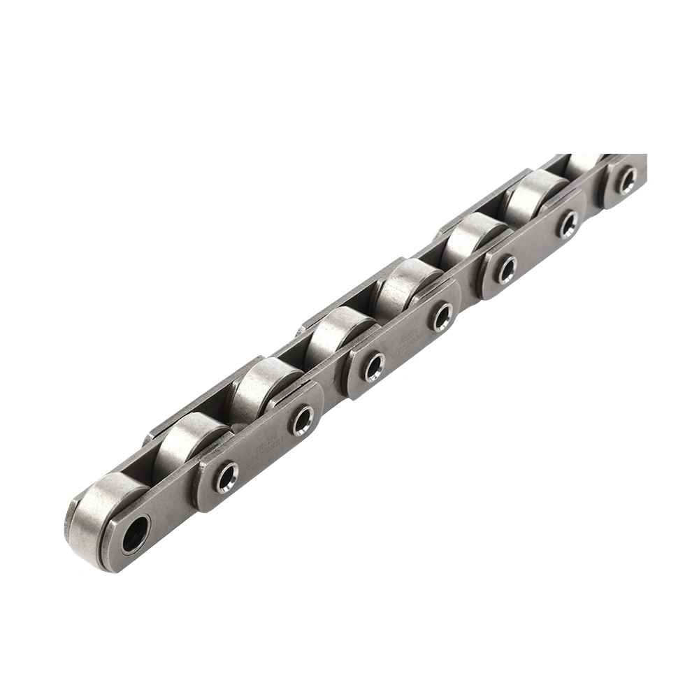 Double pitch fast high efficiency conveyor chain with accessories