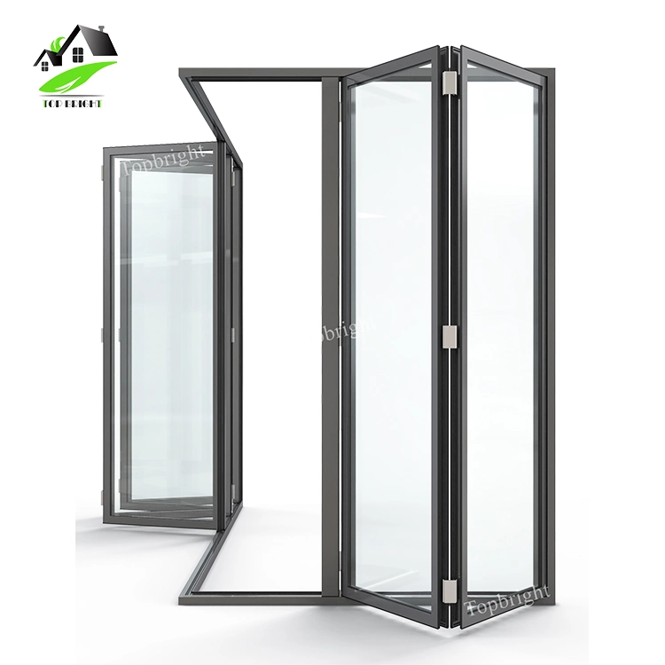 Tp50 Moderno Bi Fold Acordeón Exterior precio de las puertas de vidrio de aleación de aluminio Vertical plegables puertas plegables sistema deslizante Philippinese