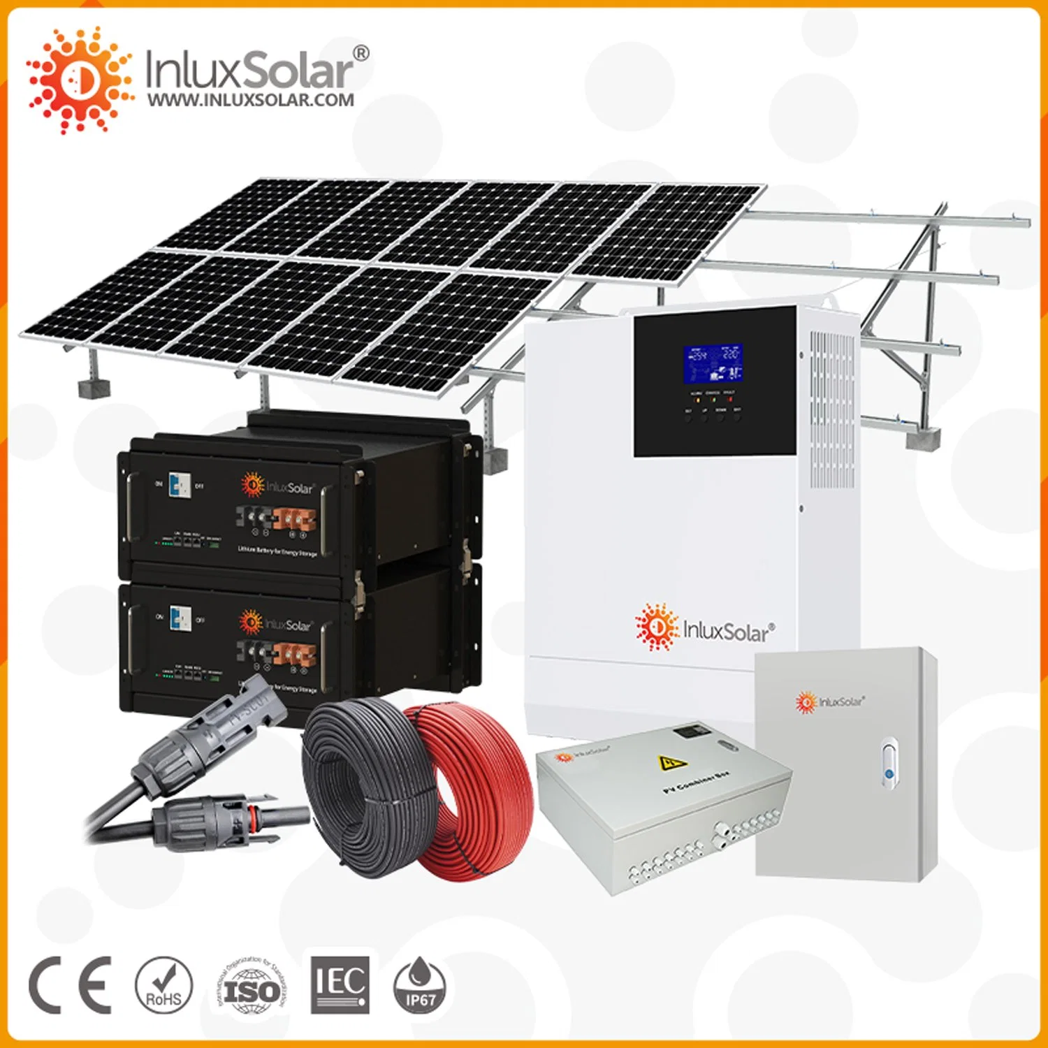 Home fotovoltaica Smart Hybrid Off Grid sistemas de Energia Solar de 5 kwh Carregador solar doméstico 10kwh 15kwh 20kwh 25kwh 30kwh