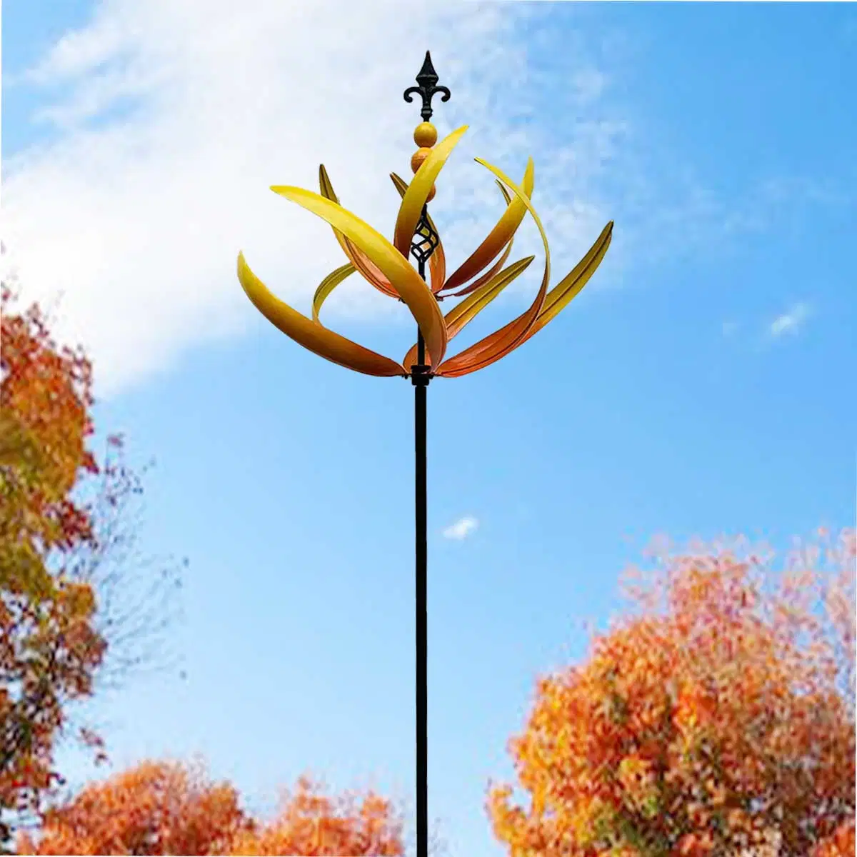 Solar Powered Outdoor Metal Wind Sculputure Windmill Spinner Garden Decorations Stake for Patio, Lawn&Garden Decor