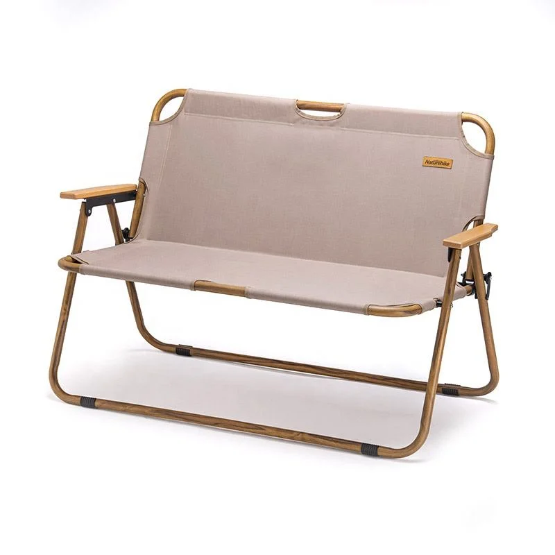 كرسي تخييم قابل للطي محمول من الألومنيوم بتصميم خشبي للأثاث الخارجي MW02